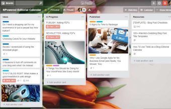 NPowered Trello Editorial Calendar
